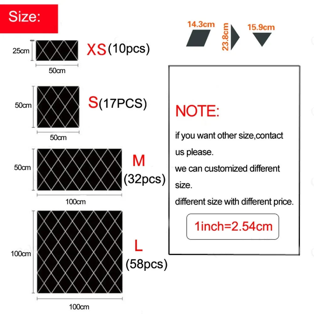 Description Picture 2 of item3D Mirror Stickers Acrylic Triangles Self-adhesive Wave Shape DIY Wall Mirror Stickers for Living Room Home Decor 58/32/17/10pcs