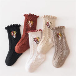 Kids Socks For Girls Cotton Print Ruffle Children's Girls Socks Spring Autumn Toddler Baby Princess Sock 0-8Years Stockings New