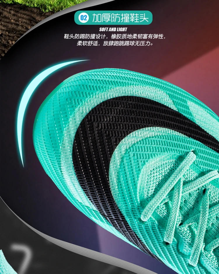 Description Picture 6 of itemProfessional Men Football Shoes Indoor Boy Society Cleats Soccer Shoes Non Slip Fast Football Field Boots TF/FG Sneaker Training