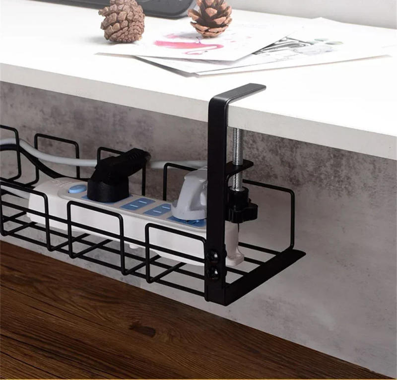 Description Picture 3 of itemUnder Table Storage Rack Metal Cable Management Tray Home Office Desk Wire Organizer No Punching Kitchen Storage Accessories