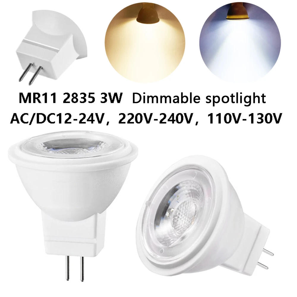 Description Picture 2 of itemMR11 GU4 LED Light Bulbs DC12V 24V AC110V 220V Dimmable 3W 3000K 4000K 6000K Mini Bi-pin Light 30W Halogen Light Bulb Equivalent
