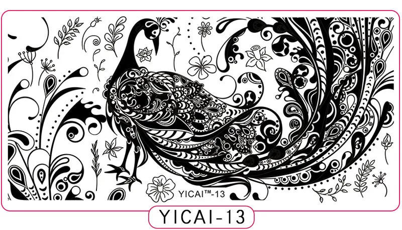 Description Picture 4 of itemLace Nail Stamping Plates Geometric Flower Leaves Cat Bird Nail Art Stamp Templates Polish Printing Stencils Manicure Tools