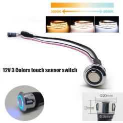 3 Color Recessed Sensor Button LED Dimmer 5V12V24V Recessed Touch Sensor Switch Button Control Stepless Dimmable Touch Customize
