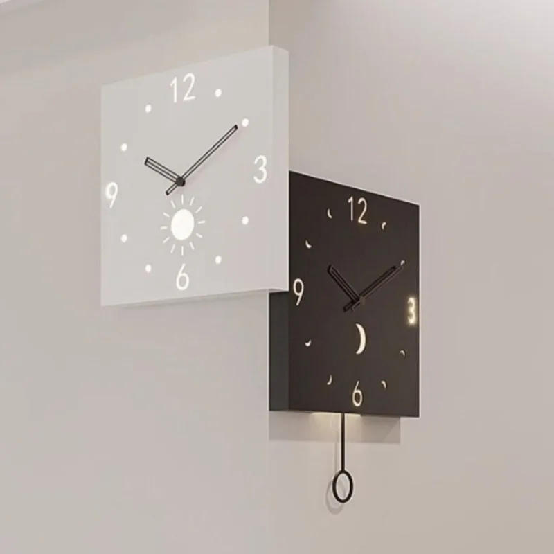 Description Picture 2 of itemLuxury Wall Clocks Nordic Stylish Corner Modern Living Room Dacorations Items Silent Wall Clocks Aesthetic Accessories for Home