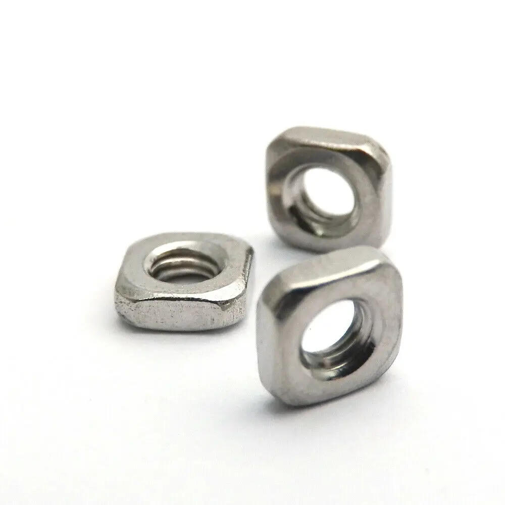 Description Picture 2 of item100pcs Thin Square Nuts M5 M5x8x2.6 A2 304 Stainless Steel Square Thin Nuts DIN 562  Blocks DIN562 Thin Type Metric 5mm