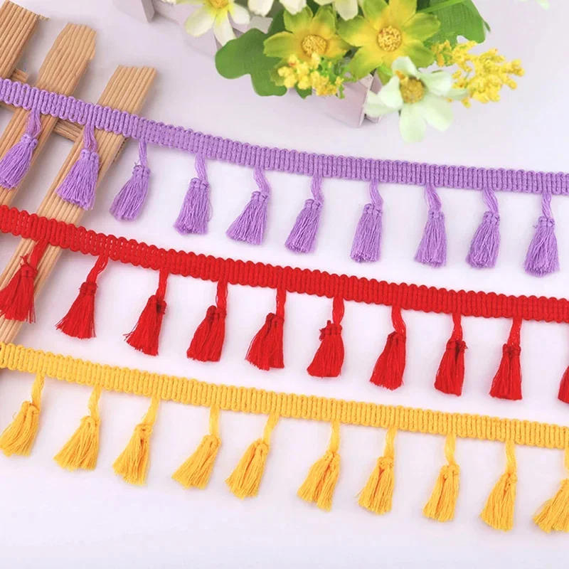 Description Picture 4 of item5 Yards Tassel Lace Ribbon DIY Handmade Craft Accessories Fringe Cotton Lace Trim Ribbon Sewing Dress Garment Curtain Wholesale