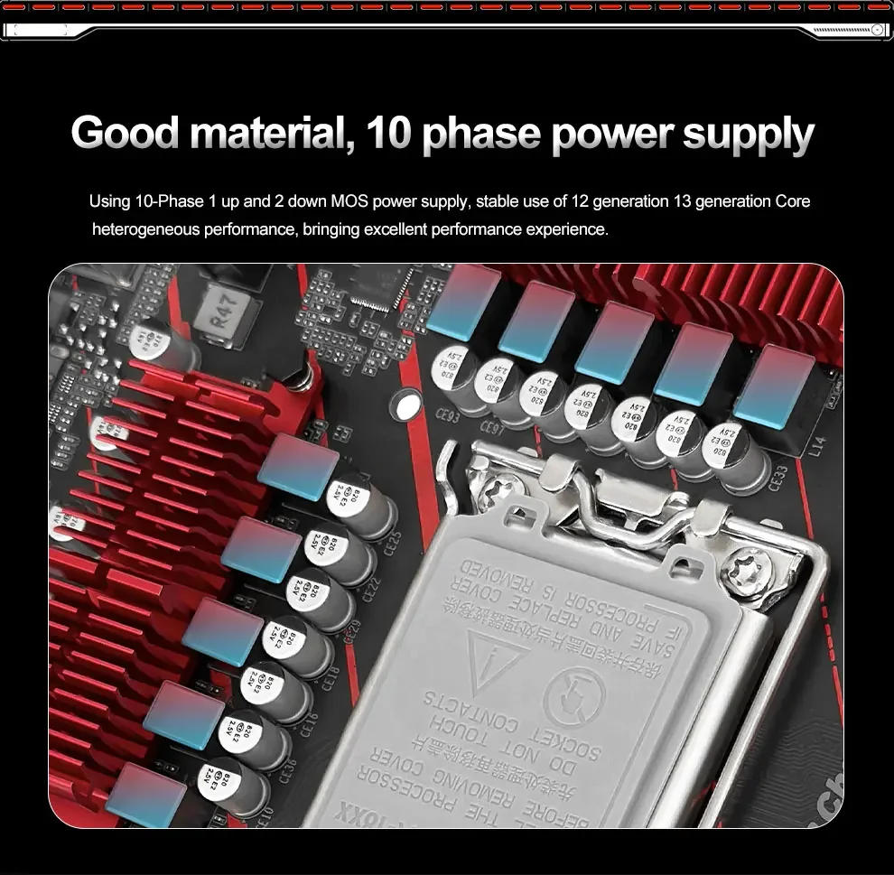 Description Picture 4 of itemJGINYUE H610 Motherboard Kit I5 12400F LGA1700 2*16GB=32GB 4800MHz DDR5 Dual Channel Memory RAM Support M.2 NVME H610M GAMING D5