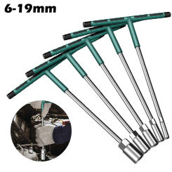 6-19mm T Socket Torque Wrench Rubber Handle Hex Key Mechanics's Driver Repair Socket Set Car Mechanical Workshop Tool Hand Tools