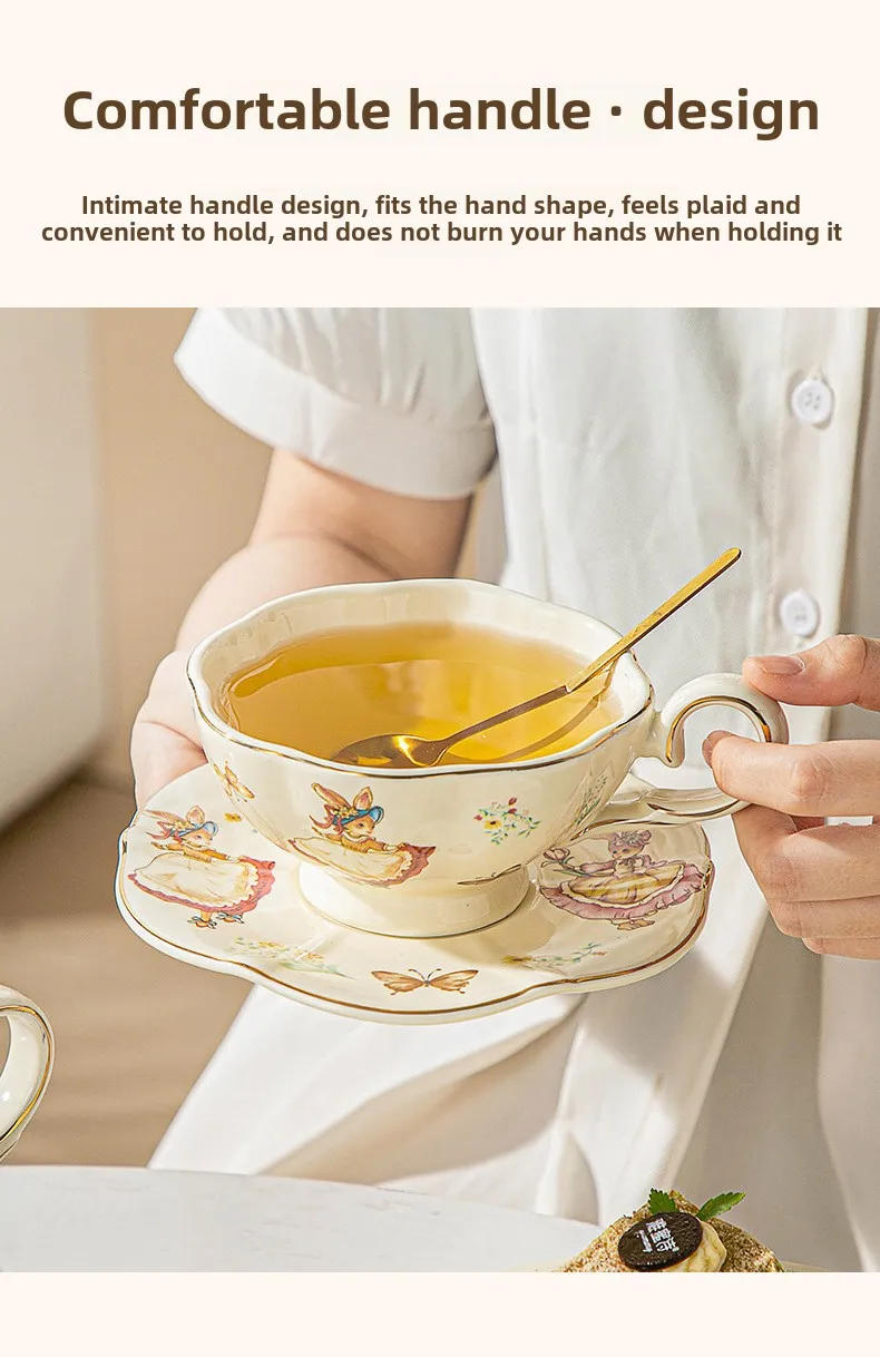 Description Picture 6 of itemEnglish Ceramic Cup Alice Rabbit Drawing Gold Mother Teapot Coffee Cup Wedding Gift Afternoon Tea Set Teapot