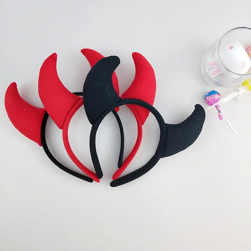 Description Picture 2 of itemAnimal Ear Red Black Demon Devil Headband Headwear Tail Bow Knot Tie Set Cosplay Costume Props Halloween Christmas Festival