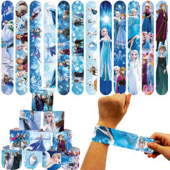 10/20/30Pcs Frozen Snap Bracelets Pinata Toy Loot/Party Bag Fillers Anna Elsa Slap Bracelets For Kids Girl Favors Birthday Party
