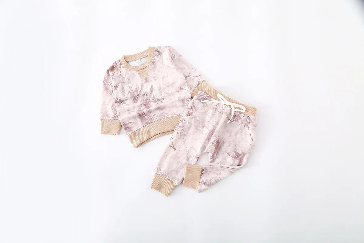 Description Picture 4 of itemBabies Boys Clothes Outfits Tie-Dye 2Pcs Kid Girls T-Shirts Tops Pants Spring Autumn Clothing Set