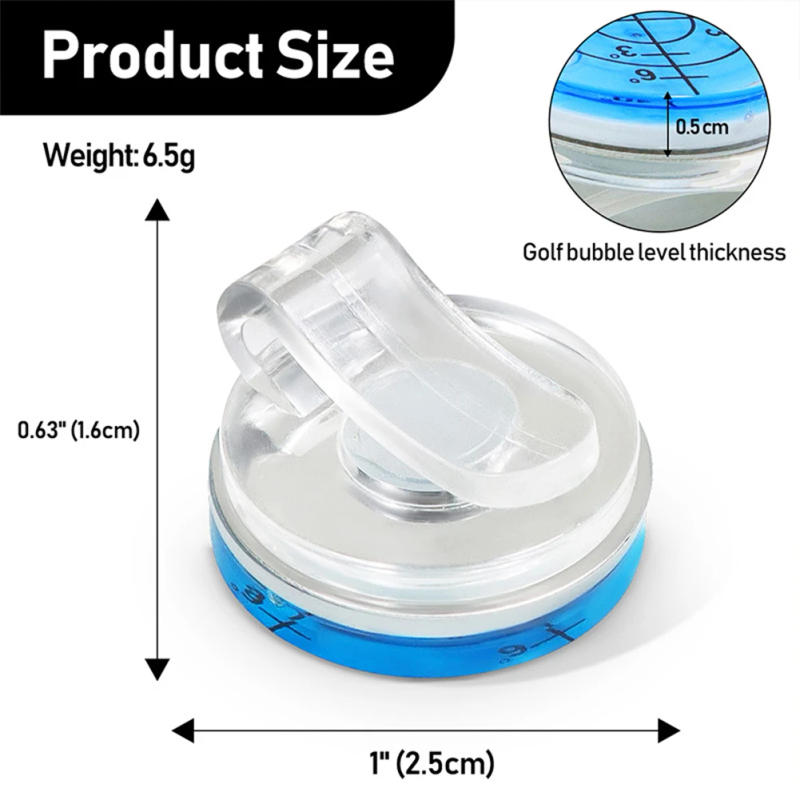 Description Picture 6 of item1PC Portable Plastic Golf Mark High Precision Bubble Level Cap Clamp Magnet Adsorbing Golf Supplies