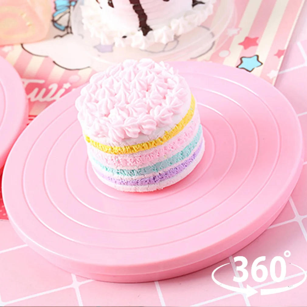 Description Picture 6 of item14cm Mini DIY Cake Decorating Rotating Turntable Display Stand Icing Baking Cookies Cafe Bra Pink Kitchen Tools New