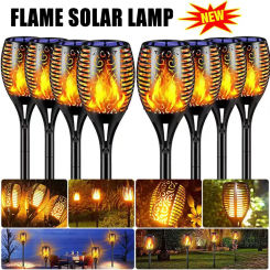 Solar Powered Flame Light Outdoor Torch, Courtyard Light LED Floor Mounted Lawn Light Garden Light Decorative Landscape Light