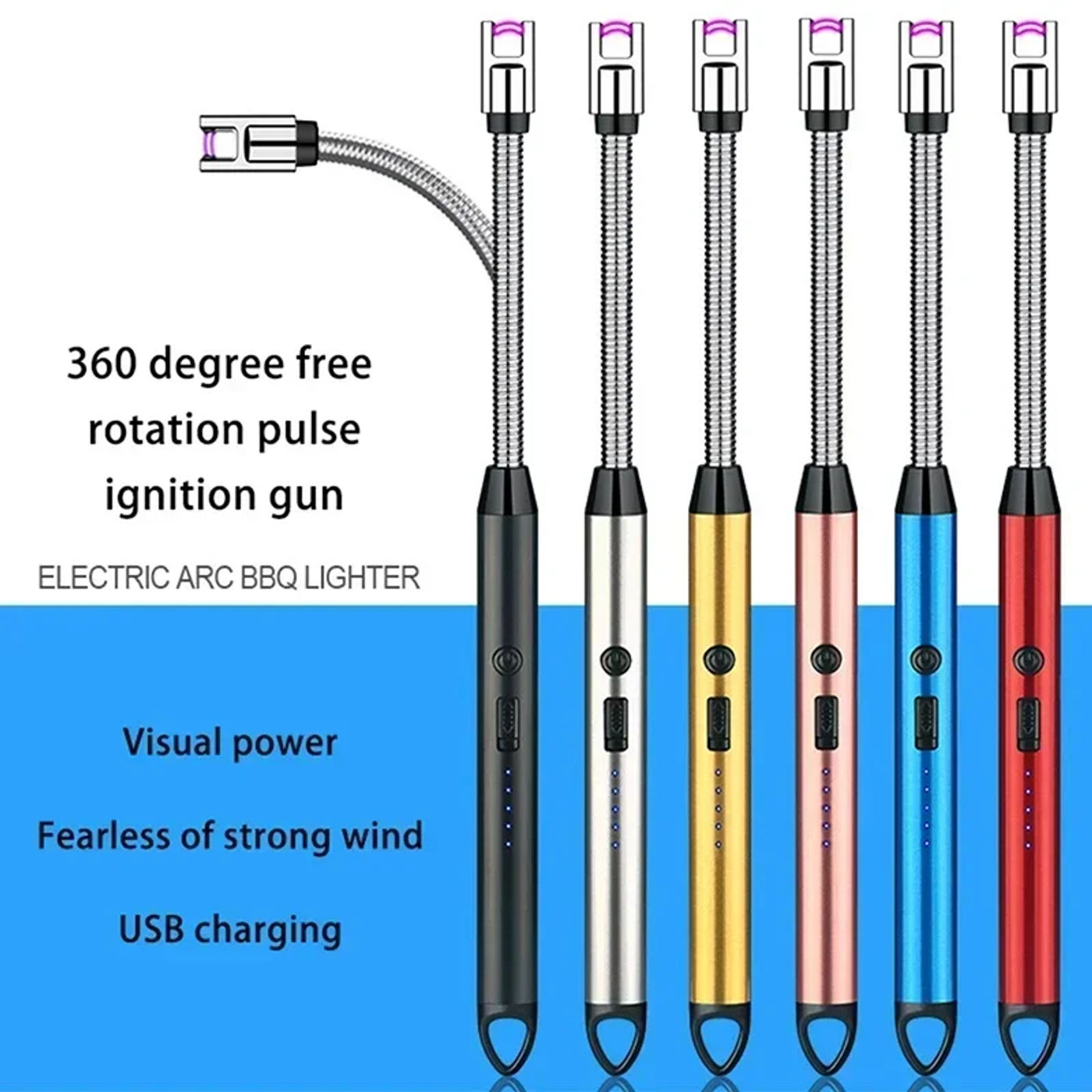 Description Picture 5 of itemOutdoor Kitchen Lighter USB Rechargeable Portable Electronic Lighter Safety Lock Eco-friendly for Candles Gas Stoves