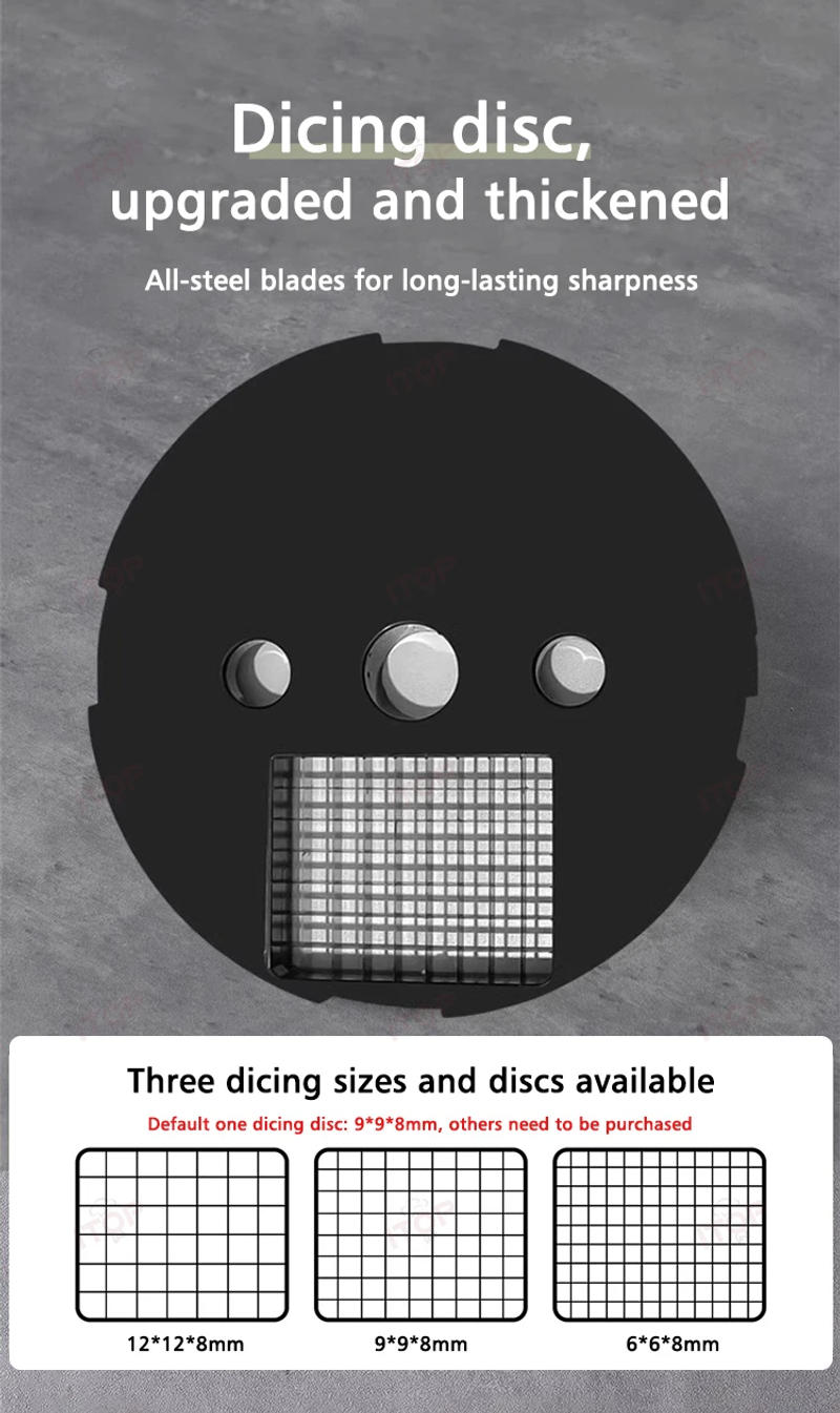 Description Picture 5 of itemITOP K8600 Multifunctional Vegetable Cutter Slicing Shredding Dicing Food Processor Commercial Vegetable Cutter with 3 Blade