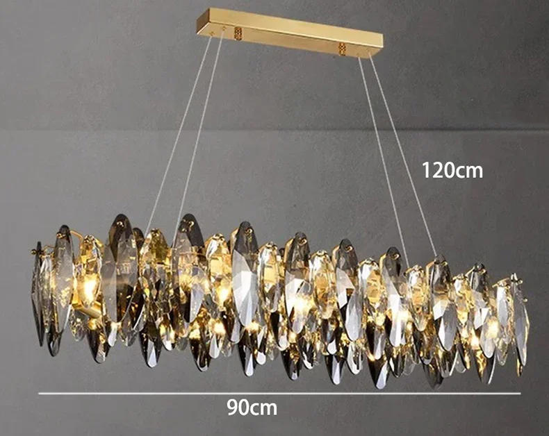 Description Picture 6 of itemLuxury Crystal Pendant Lights Home Decoration Living Room Chandelier Dining Room Pendant Lamp Ceiling Light Indoor Lighting