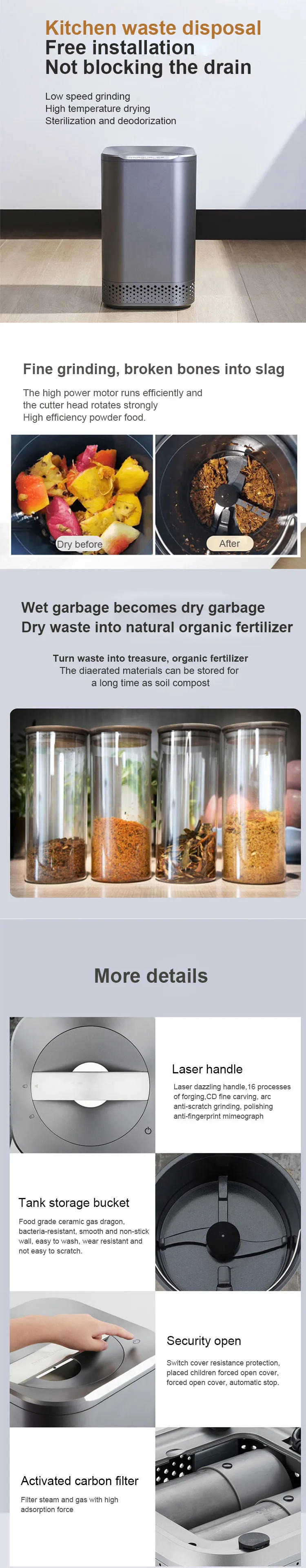 Description Picture 2 of itemKitchen food garbage disposal electric waste food recycling machine composter