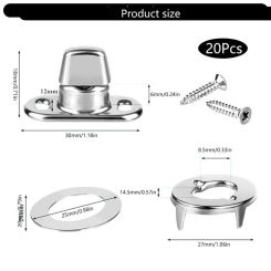 E15D 20Pieces Practical Twist Lock Fasteners Set Including Studs and Screws for Boats Tents Awnings and Furniture Project