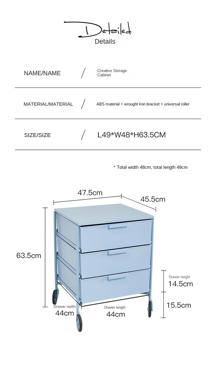 Description Picture 2 of itemNordic Simple Creative Design Be Used As A Multi-functional Mobile Storage Cabinet For Nightstand Modern Bedroom Fashion Locker