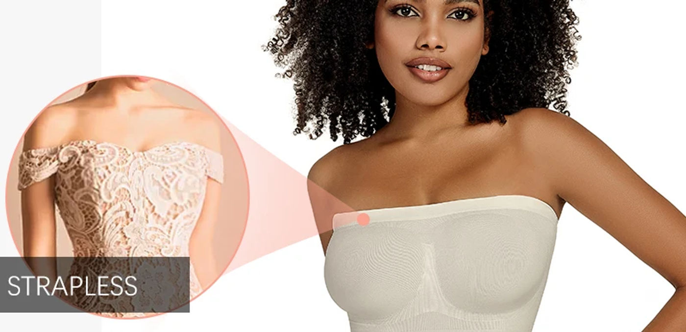 Description Picture 4 of itemWomens Bodysuits Sexy Strapless Shapewear Thong Waist Trainer Butt Lifter Corset Slimming Compression Tummy Control Body Shaper