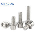 M2.5 M3 M4 M5 M6 304 Stainless Steel Allen Hexagon Hex Socket Cap Head with Washer Three Combination Screw Bolt