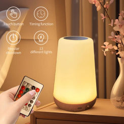 13 Color Changing Night Light RGB Remote Control Touch Dimmable Lamp Cordless Decorative Table Lamps USB Rechargeable Night Lamp