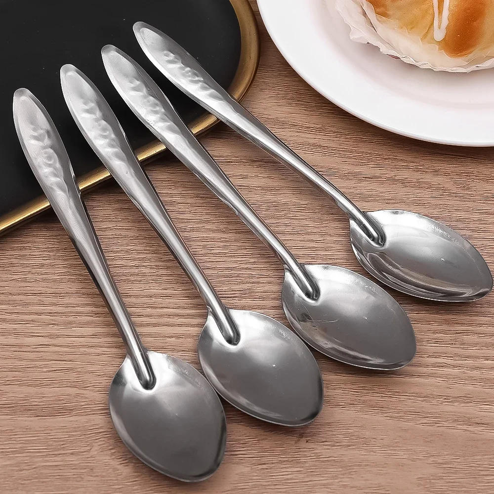 Description Picture 6 of item5/10Pcs Stainless Steel Spoon Ramen Noodles Tablespoons Scoop Rice Salad Stirring Scoop Home Kitchen Tableware Cooking Utensils