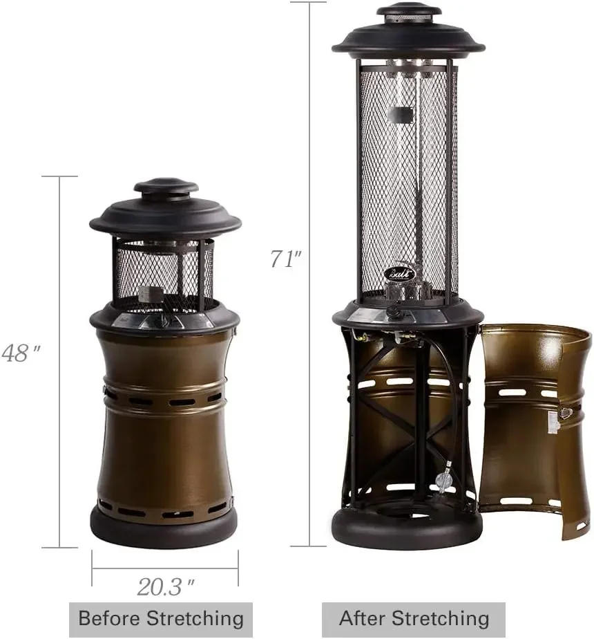 Description Picture 6 of itemPropane Patio Heater Gas Patio Heater Floor-Standing Outdoor Heater Commercial Patio Round Dancing Flame Wheels