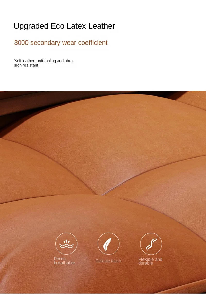 Description Picture 6 of itemXD Tofu Block Cat Claw Leather Bedroom Lazy Sofa Can Lie Or Sleep Living Room Dual Use Sofa Bed Milk Oil Style Small House Sofa