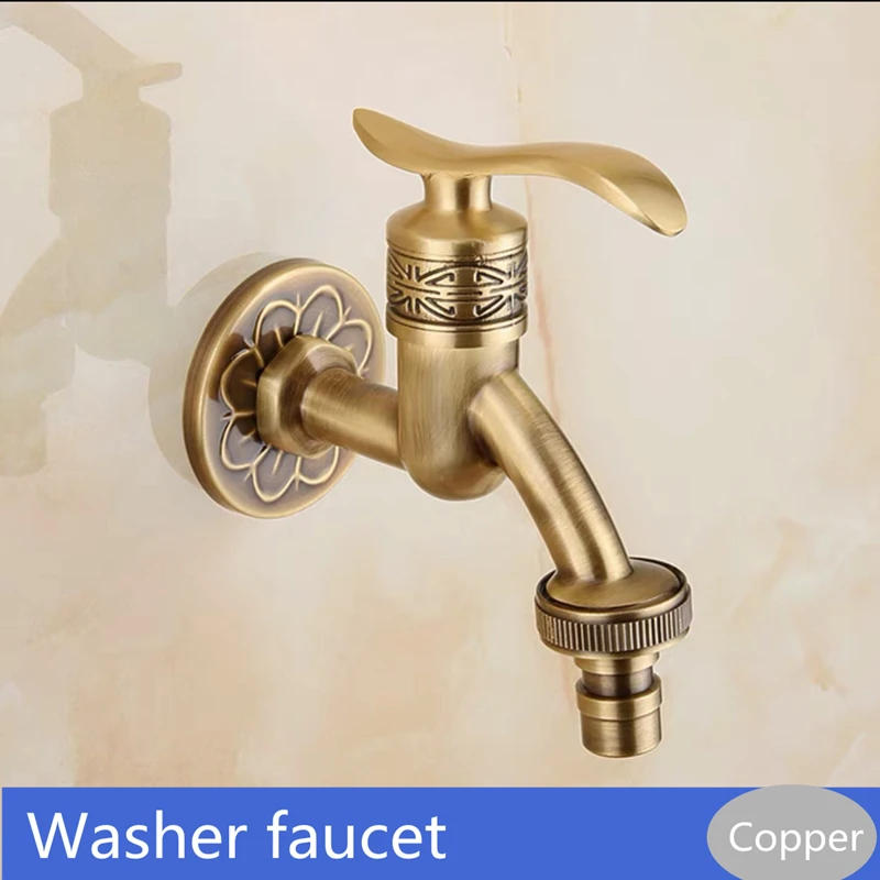 Description Picture 6 of itemFaucet Antique Brass Mop Pool Retro Faucet Wall Mounted Bathroom Accessories Single Cold Washing Machine Bibcock Mop Toilet Taps