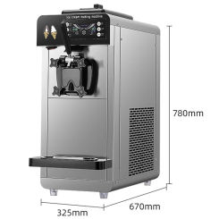 Commercial Ice Cream Machine Single Flavor Tabletop Soft Ice Cream Maker 70-100pcs/h High Efficiency Stainless Steel Body