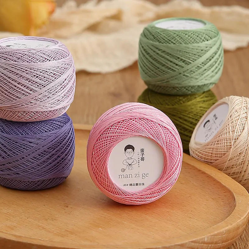 Description Picture 5 of item0.3mm 10 gram/Ball Lace Thread 100% Cotton 168 Meters Size 80 DIY Handmade Knitting Quilting Crochet Embroidery Thread Cord