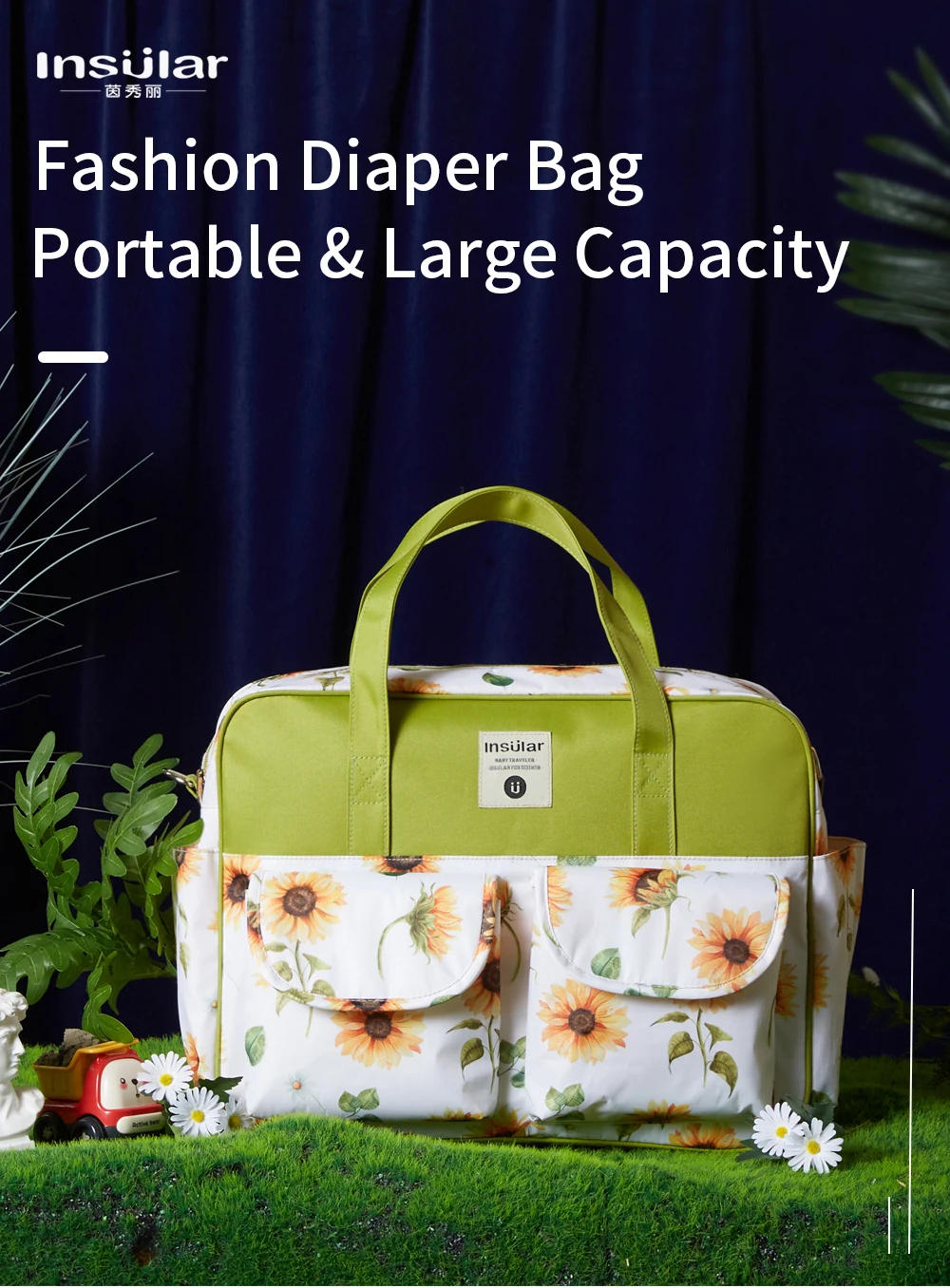 Description Picture 2 of itemInsular Mummy Large Capacity Diaper Stroller Bag Waterproof Outdoor Travel Diaper Maternity Bag Baby Nappy Travel Changing Bags