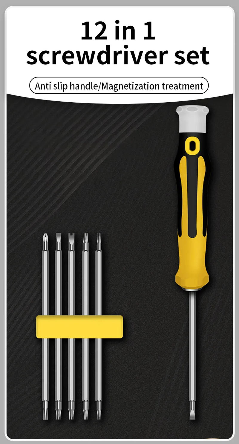 Description Picture 2 of item12 in 1 Multi-Purpose Screwdriver Cross Shaped Torx Blossom Y-Shaped U-shaped for Mobile Phone Telecommunication Repair Tools