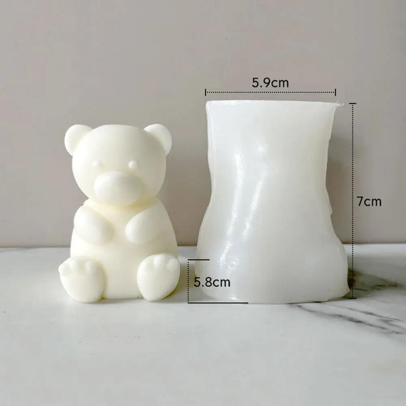 Description Picture 5 of itemFor fun 3D Cute Cartoon Bear Silicone Candle Mold Diy Handmade Soap Plaster Ice Cube Baking Mold Birthday Party Gift Making Mold