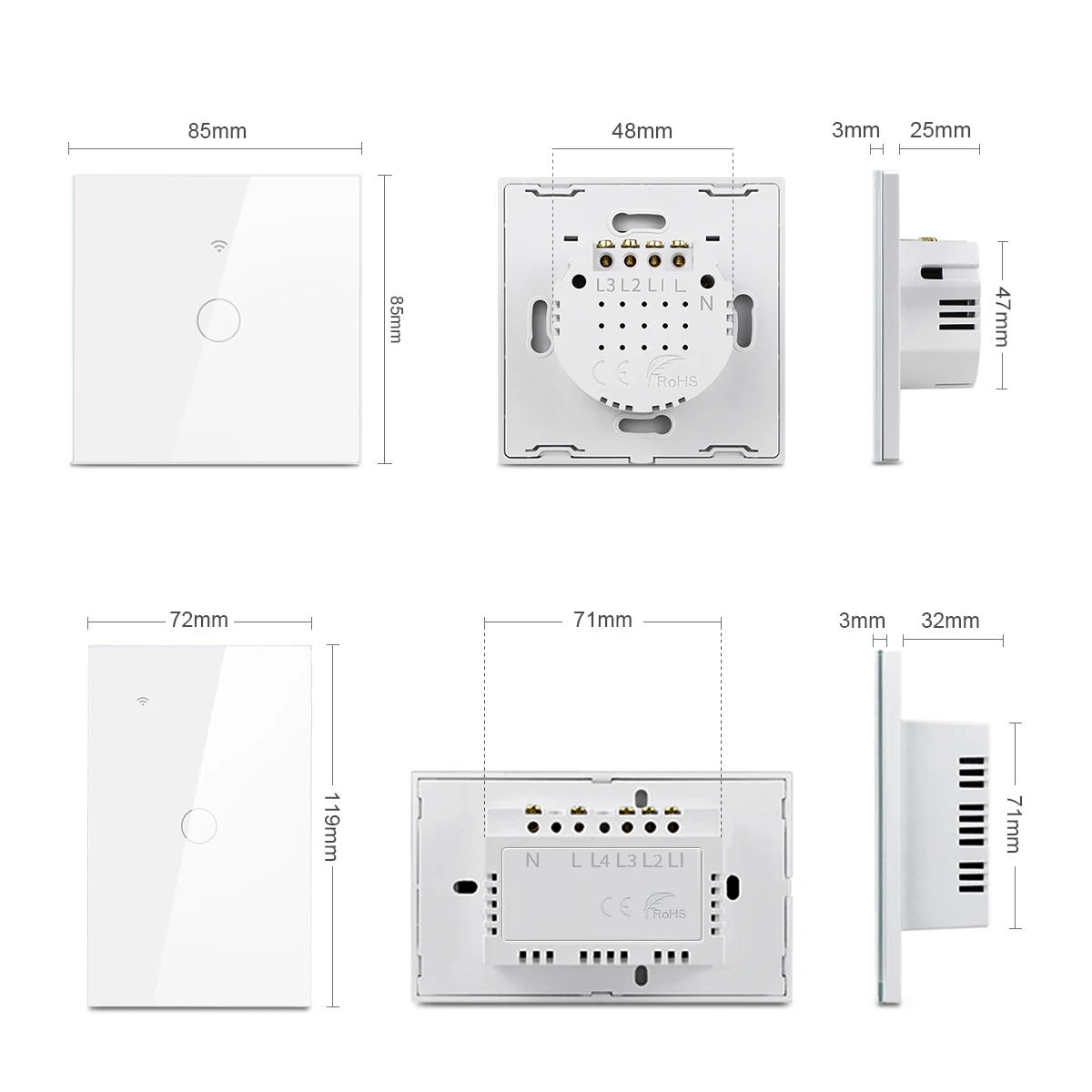 Description Picture 2 of itemApple Homekit Smart Light Wall Switch WiFi Touch Sensor Glass Panel Remoted Control By Google Home Siri Alexa MFI Interruptor