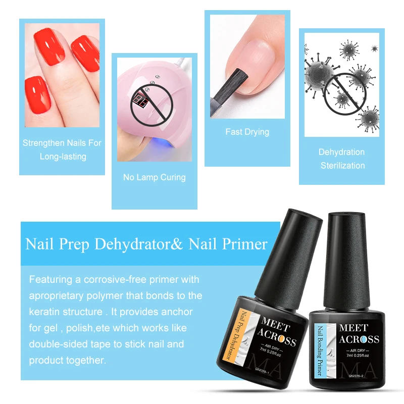Description Picture 4 of item5pc Base Gel Top Coat Kit With Nail Primer,Nail Prep Dehydrate,Nail Cuticle Oil Long Lasting Functional Gel Nail Polish Set
