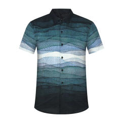 Fashion Digital Printing Shirt Men's 2024 Summer Short Sleeve Loose Casual Oversized Shirts Social Party Blouse Men Clothing