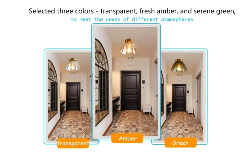 Description Picture 4 of itemLED Retro Glass Ceiling Lamp Modern Light Luxury For Coffee Bar Counter Bedroom Aisle Dining Room Study Home Decoration Fixture