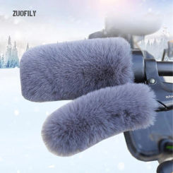 Bicycle Grip Brake Cover Winter Warmer Soft Plush Covers Hand Protector MTB Bicycle Grips Protective Non-slip Bike Accessories