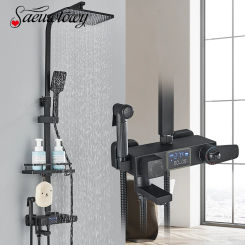 Thermostatic Digital Display Shower Faucet Mixers Crane Shower Bath Faucet Bathtub Shower Mixer Tap Bidet Faucet Rotate Button