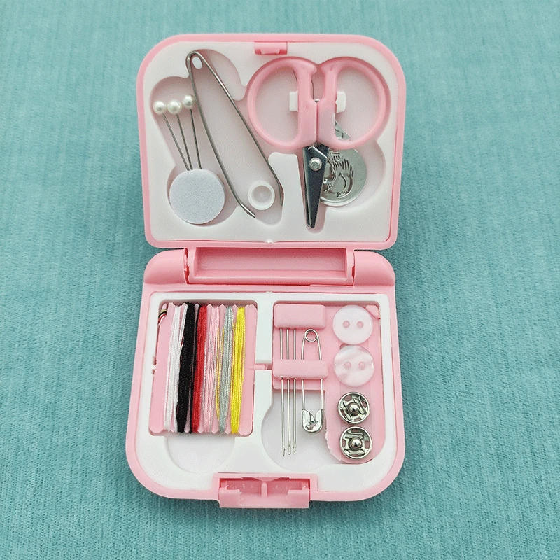 Description Picture 4 of itemProfessional Mini Sewing Box Kit Portable Home Travel Sewing Needle Threads Box Set DIY Apparel Crafts Scissor Tools Accessories