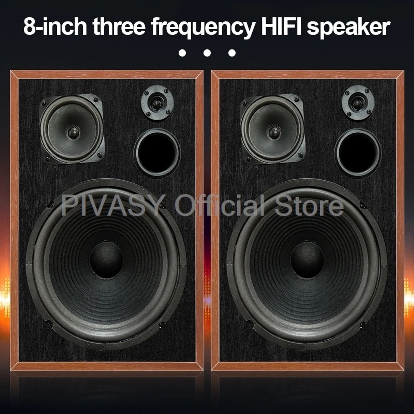 Description Picture 2 of item8 Inch Bookshelf Speaker Passive Subwoofer HiFi Fever Speaker Three-Way Surround Sound Desktop Speaker Sound Box Power Speaker