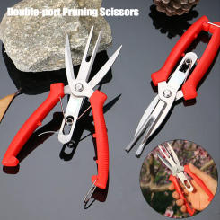 1Pcs Double-port Pruning Scissors Flowers Trim Agriculture Thinning Shears Multi-use Garden Tools Gardening Fruit Trees Shears