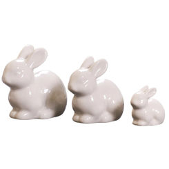 Miniature Ceramic Rabbit Landscape DIY Crafts Accessories for Flat Dormitory Decoration