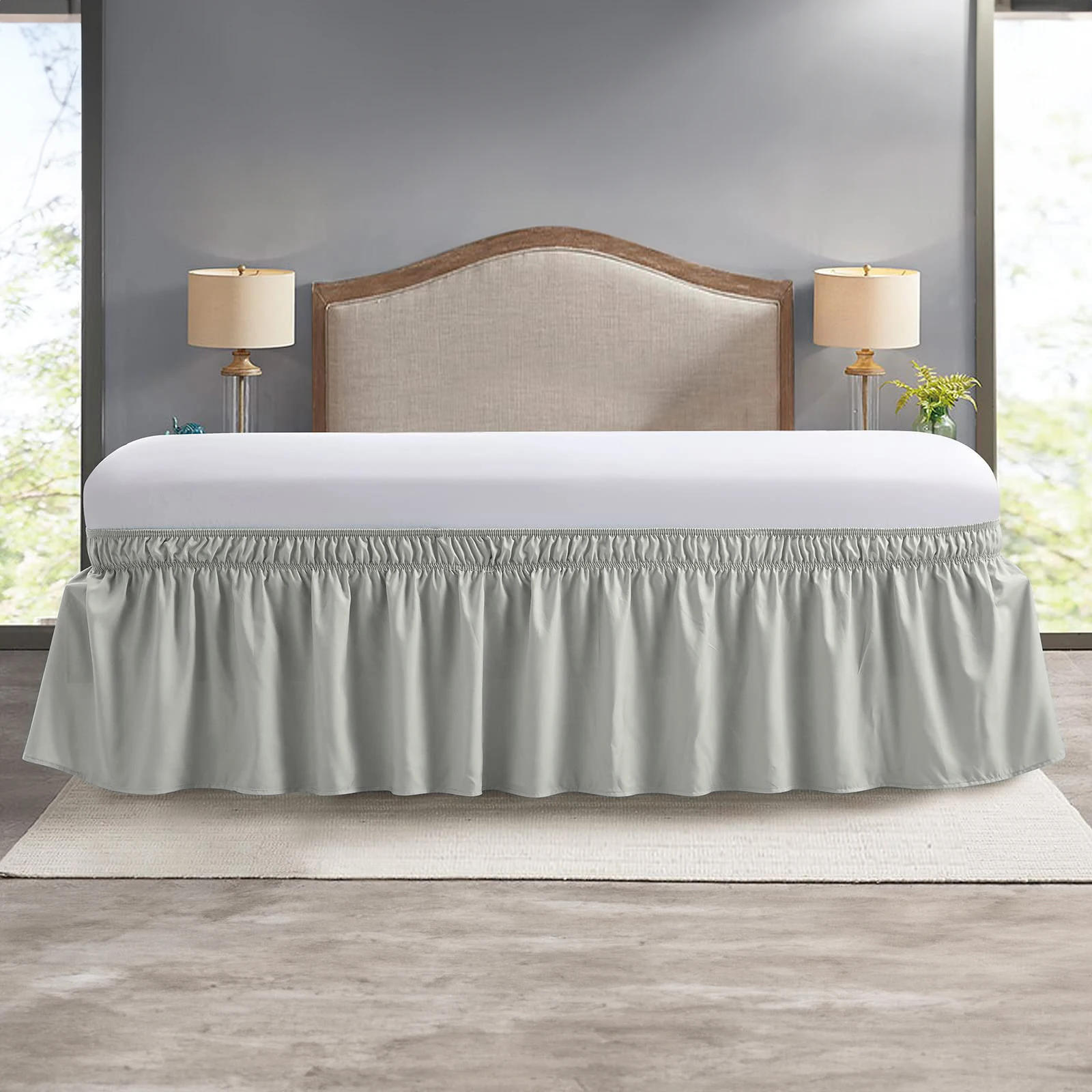 Description Picture 2 of itemElastic Bed Ruffles Bed Skirt Soft Comfortable Wrap Around Fade Resistant Bed Cover Without Surface Couvre Lit Bed Protector