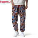 Mens Fashion Print Cotton Linen Joggers Pants Hip Hop Streetwear Harem Sweatpants Men Casual Hippie Breathable Trousers Male