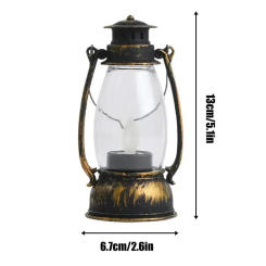 LED Solar Candle Light Retro Kerosene Lamp Solar Powered Hanging Light Outdoor Portable Lantern Light Courtyard Garden Decor